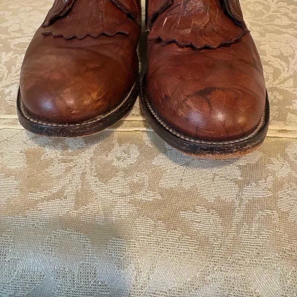Justin Boots Dark Brown Leather Lace-Up Boots